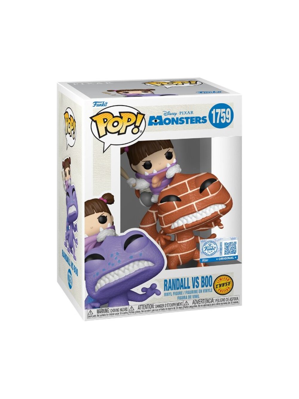 Funko Pop! Disney Monsters Inc Randall Vs Boo Exclusive Chase Figure #1759!